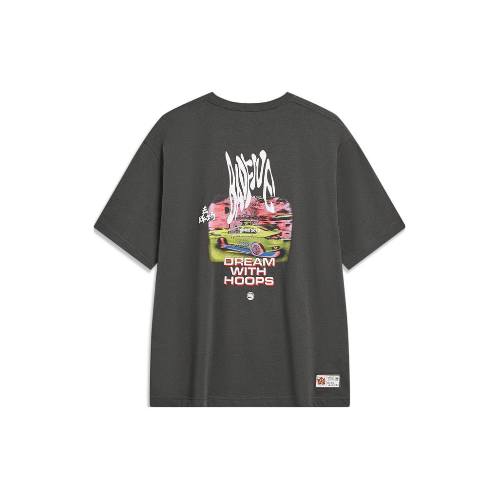 Li-Ning Футболка с короткими рукавами и круглым вырезом Badfive, топы унисекс, черный AHST917-2