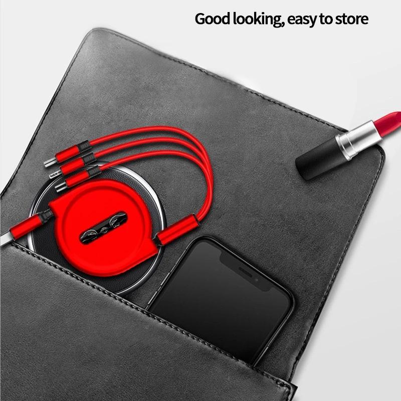 3 в 1 USB-кабель для быстрой зарядки Кабель USB Type C для iPhone Samsung Huawei Xiaomi Micro USB Lightning Cable Зарядное устройство