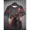 Футболка 3D Воин Самурай Принт Футболка Мужская Мода Круглый Вырез Короткий Рукав Графическая Футболка