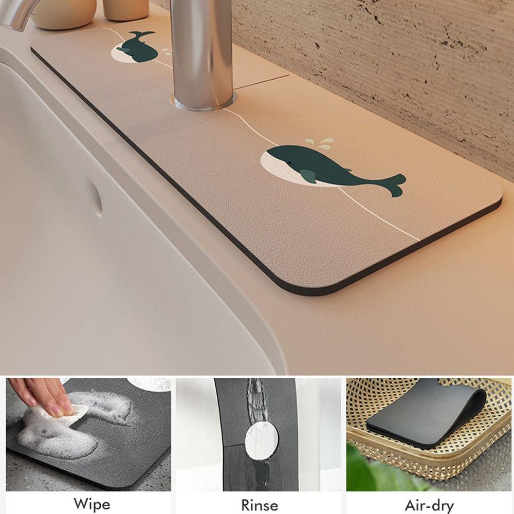 Multifunction Non-Slip Absorbent Pad Splash Drying Mat Sink Splash Mats  Kitchen Bathroom Supplies