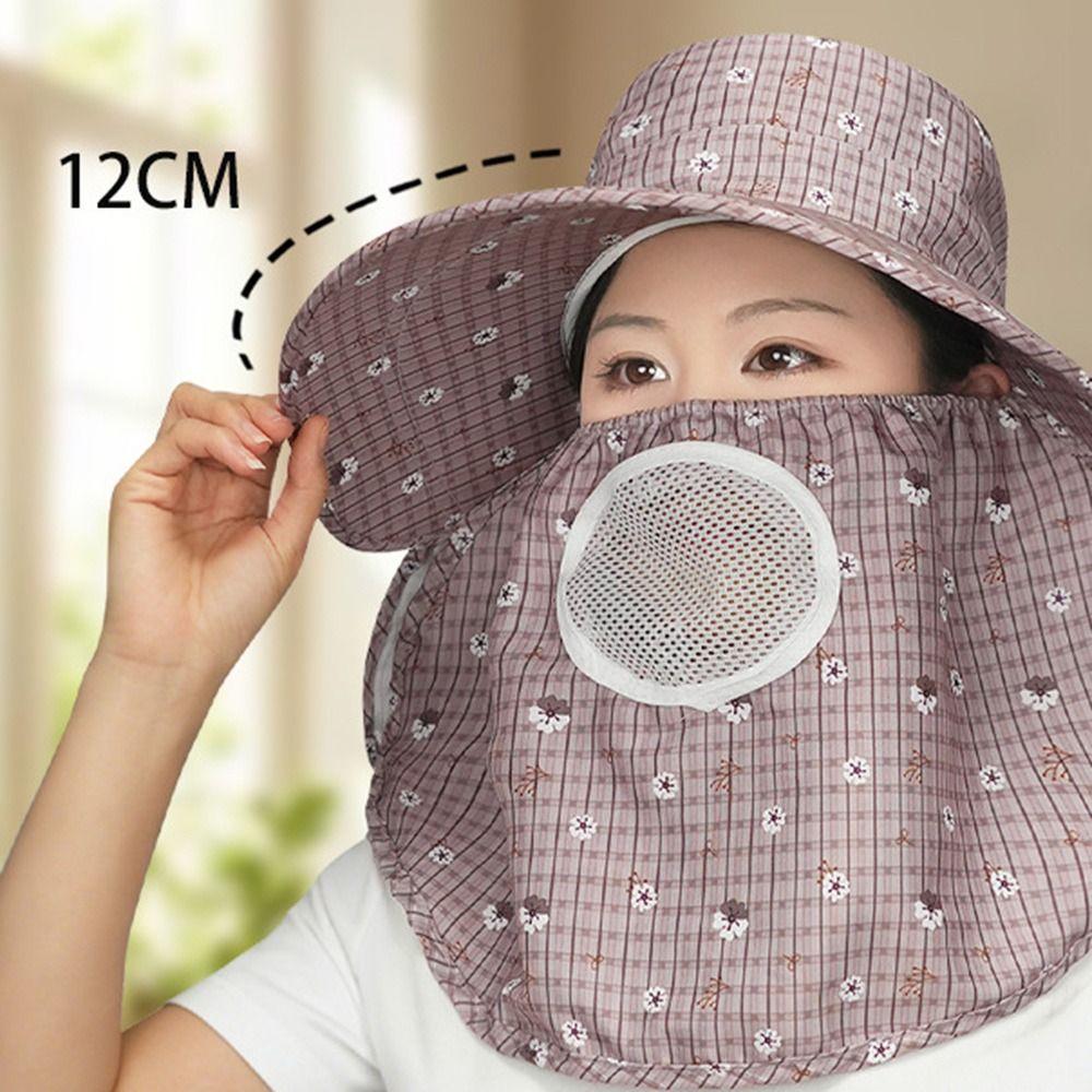 Fordable Sun Hat Wide Brim Fisherman Hat Fashion Face Hood Hat Women