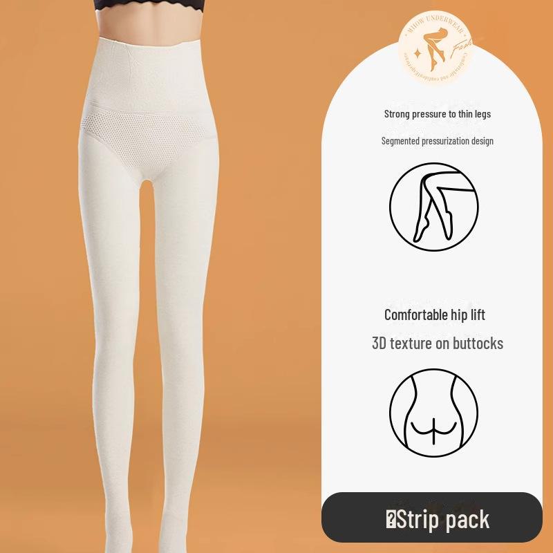 Серые колготки Fishbone с высокой талией: Утолщенные, бархатистые, нескользящие колготки для женщин — сохранят ноги в тепле осенью и зимой.