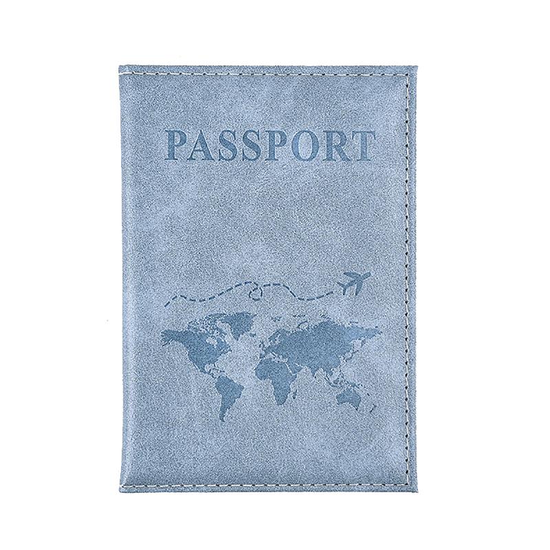 Pu Leather Card Case Cover Unisex Simple Passport Cover World Thin Slim Travel Passport Holder Wallet Gift