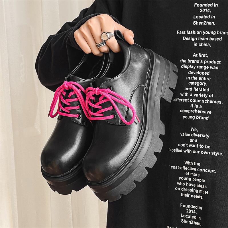 Большие кожаные туфли мужские ins модные британские ботинки Martin на платформе нишевый дизайн высококачественные туфли Дерби 6115-J