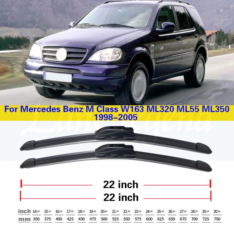 Car Front Wiper Blades For Mercedes Benz M Class W163 1998 - 2005 ML320 ML55 ML350 Windscreen Windshield Car Accessories 22"+22"