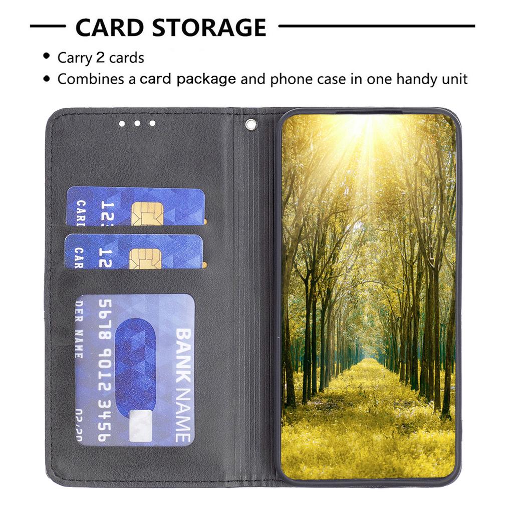 Для Samsung Galaxy A24 4G (162,1 х 77,6 х 8,3 мм) Чехол для телефона из ПУ кожи, держатель для карт, сращивание, тисненый узор, подставка для телефона