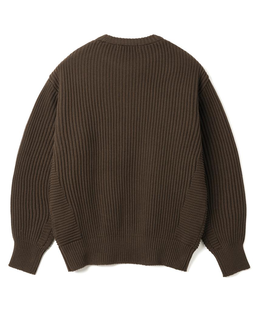 KNITTED Cotton Minimalist Round Knit Brown