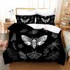 Комплект пододеяльников Death Moth King Queen Size Moon Skull Youth Gothic Insect Print Skeleton Bones Polyester Quilt Cover для детей
