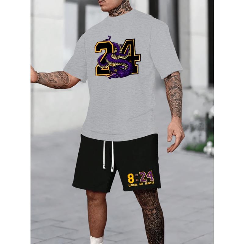 Summer Men's Sports and Leisure Set, Short Sleeved T-shirt Shorts, Youth Fashion Brand Two-piece Set, Complete Set