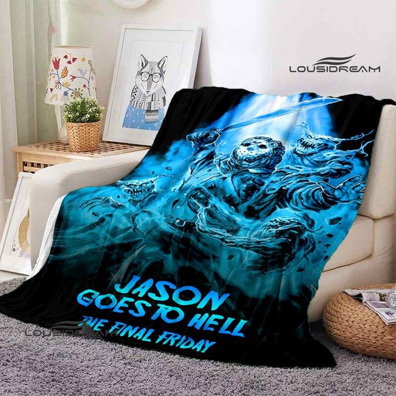 Friday the 13th Jason Print Blanket Fashion Home Decor Flannel Soft Cozy Blanket Home Travel Essential Birthday Gifts