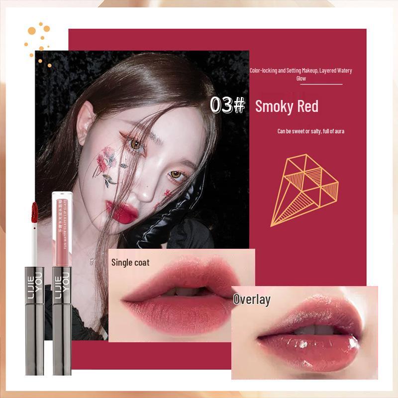 Двусторонний блеск и глосс для губ: Зеркальный финиш, эффект водного сияния, не выцветающий нюдовый оттенок.