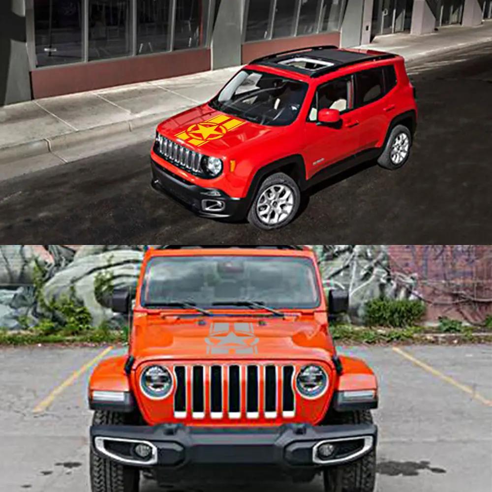 Наклейка на капот автомобиля для Jeep Renegade Patriot Wrangler JK L TJ Trail Hawk Rubicon, виниловые наклейки в стиле пентаграммы, аксессуары