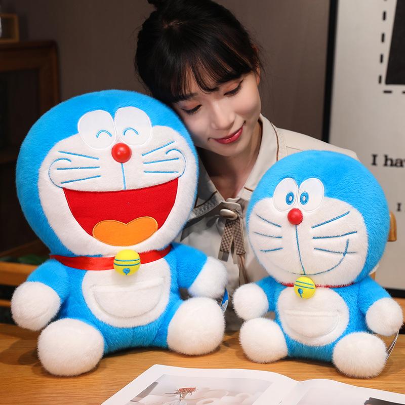 Large Size Cute Blue Robot Cat Plush Toy Soft Anime Doll Stuffed Animal Birthday Gift For Girlfriend And Kids