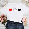Fashion Women Love Heart Print T Shirt Funny Casual O-Neck Short Sleeves T-Shirt Summer Female Tee Shirt