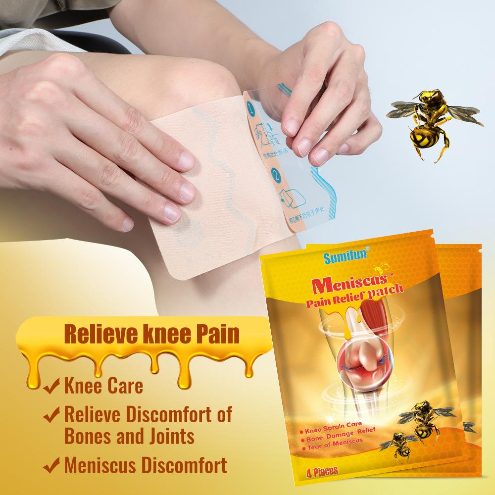 4 пластыря/пакетик пластыря Jiuguang с пчелиным ядом Ice-sense для облегчения боли и холодного компресса, эластичная ткань для медицинского вспомогательного ухода