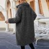 4 Повседневных Осенне-Зимних Новинки Лацкан Длинный Искусственный Мех Пальто Топ Женское Плюшевое Пальто
