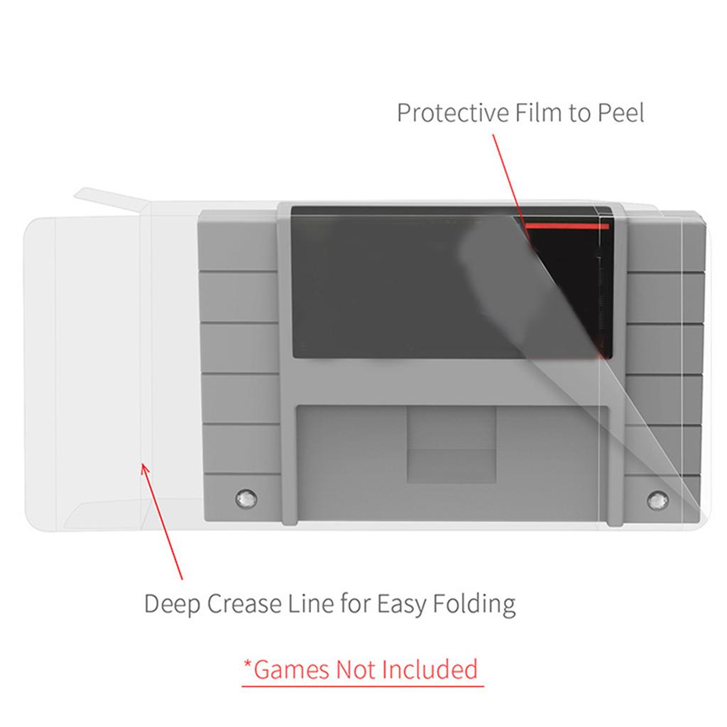 10Pcs Clear Protective Box Case Sleeve Protectors for SNES Game Cartridge Box Game Card Transparent Dustproof Box