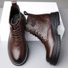 Autumn and Winter Men's Boots Casual Thick Soled Fashion Style Office and Work High Quality  High Top Leather Shoes