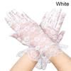 UV Protection Mittens Lace Gloves White Bride Gloves Rose Flower Pattern Party Dressy Gloves