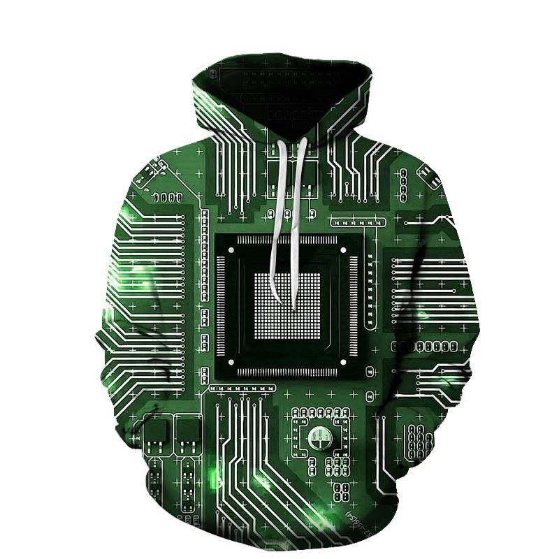 Осенние Толстовки Печатные Платы 3D Печать Мужские Женские Толстовки с Капюшоном Уличная Одежда Пуловер Оверсайз Харадзюку Пальто Унисекс Одежда