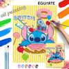 Disney Digital Oil Painting Stitch with Donuts and Balloons Art Handmade Diy Home Decorations