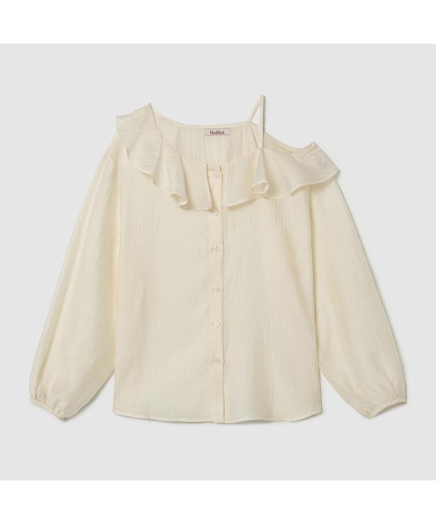 ROIROI Off-Shoulder Frill Blouse - Ivory