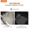 Automotive Floor Mats Fits for Tesla Model Y 2021-2024 3 pcs TPE Liners