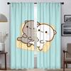 Персиковые Моти Кот Кухонные Занавески 2 Штуки Затемняющая Штора для Комнаты 2 Панели Шторы Тюль для Спальни Домашние Интерьерные Занавески