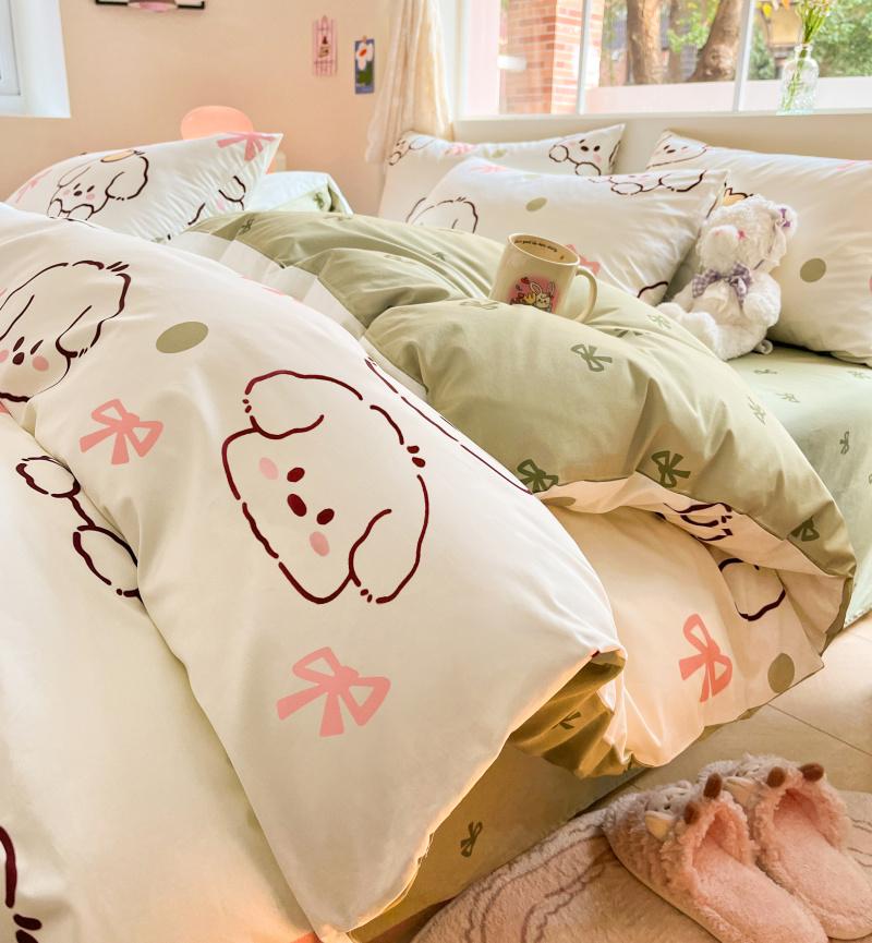 Cute Animal Panda Duvet Cover 3pcs Cotton Cartoon Black White Chinese Panda Bedding Set Soft Reversible Stripe Comforter Cover