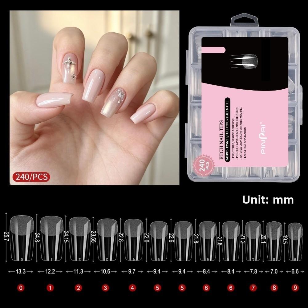 240pcs ultra-thin French Soft Gel Nail Tips Square Almond Fake Nail Tips French Manicure Tool