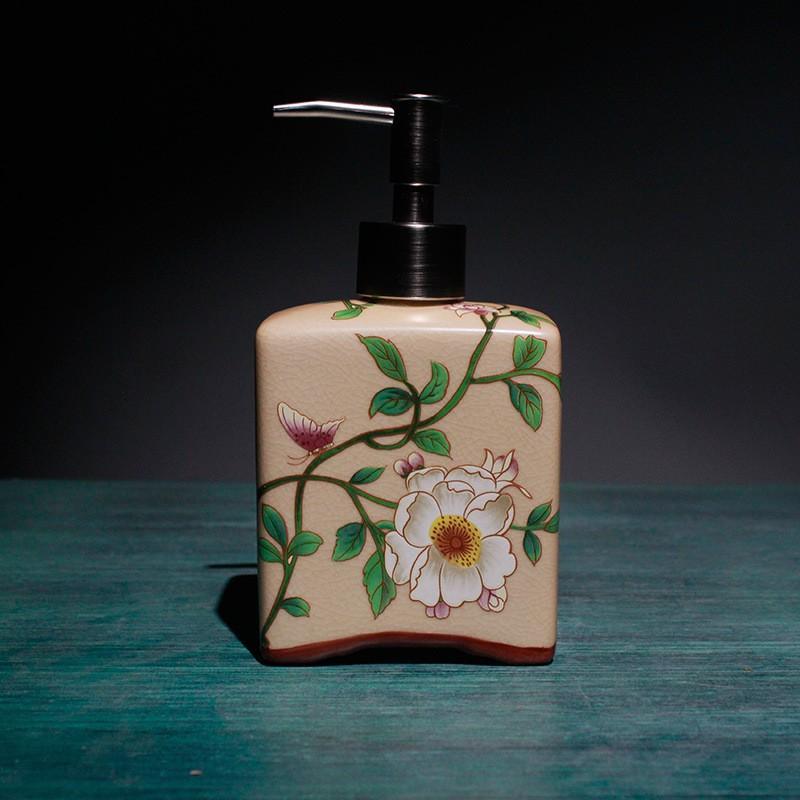 410ml ceramic pattern lotion bottle bathroom shampoo shower gel press bottle bathroom hotel supplies bathroom accessories