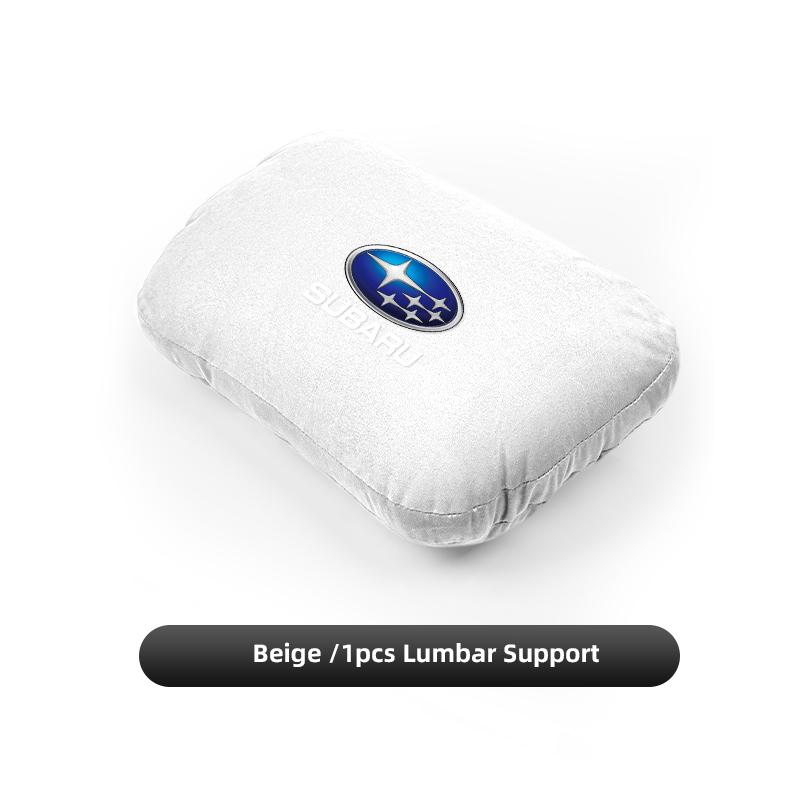 Car Headrest Support Cushion Suede Lumbar Pillow Accessories Key For Subaru XV Forester Impreza WRX Outback Crosstrek Legacy STI kju6