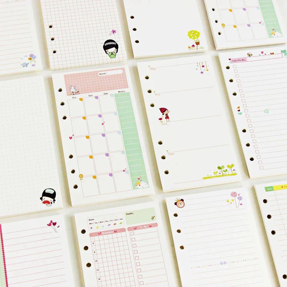 Daily Planner A5 A6 Notebook Refill Loose Leaf Paper Refill Binder Inside Page Notebook Paper