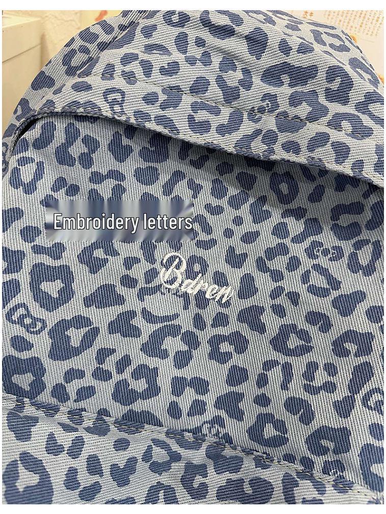 Women's Red Leopard Print Double Shoulder Backpack - Stylish American Niche Travel Bag, Large Capacity, Lightweight