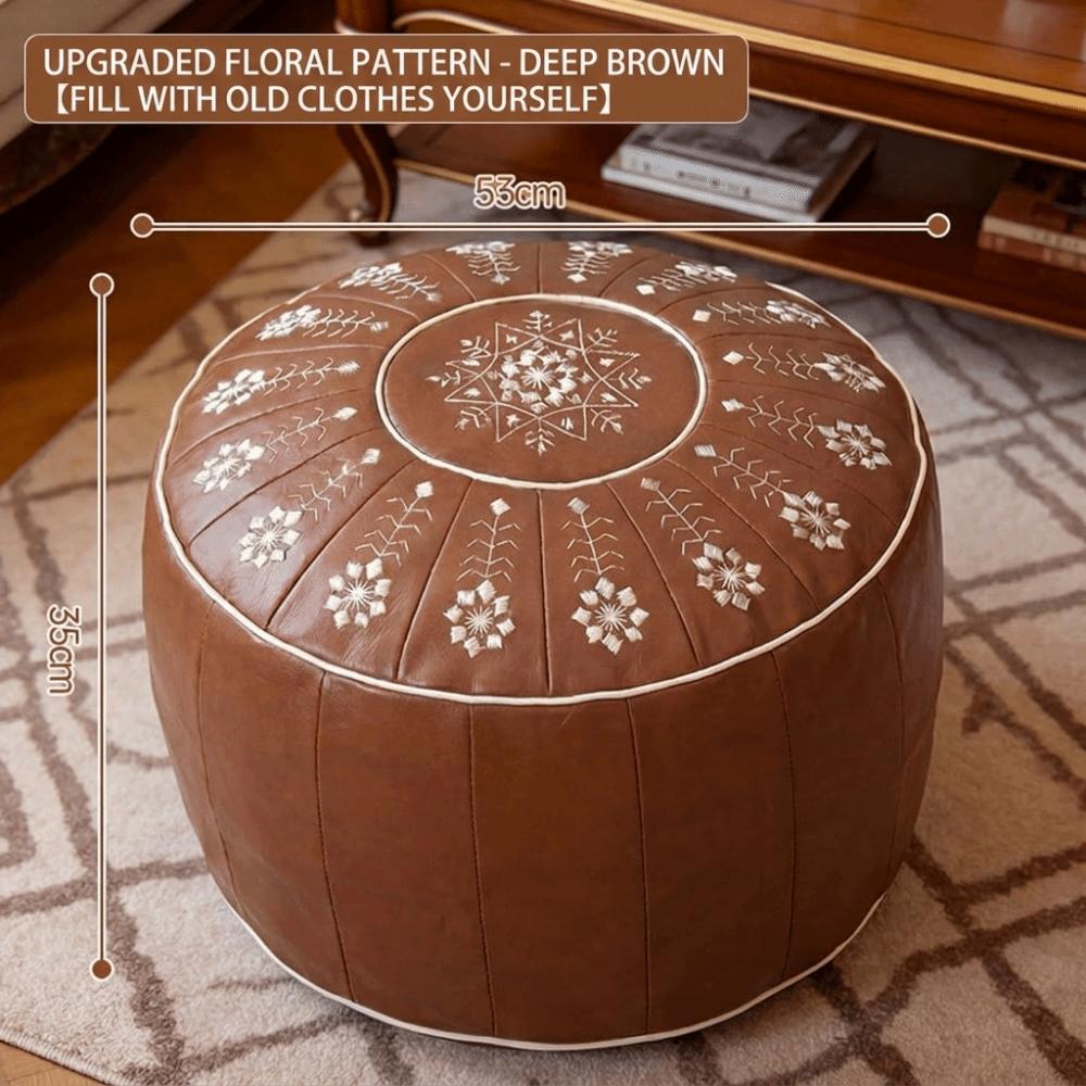 Boho Pattern Ottoman Pouf Fillable Design Round Pouf Cover New Storage Ottoman Living Room
