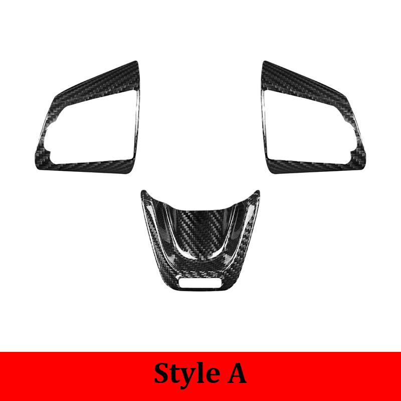 For KIA Stinger 2018- Real Carbon Fiber Car Steering Wheel Button Frame Cover Panel Trim Sticker Car Accessories