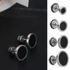 Серьги-гвоздики круглые черные в корейском стиле, однотонные, модные, ювелирный подарок