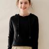 Women's Cashmere Hoodie: Solid Color Loose Slimming Pullover Knit Sweater for Autumn/Winter Outerwear