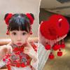 2pcs Elastic New Year's Red Plush Hair Rope Ancient Style Girl Hair Ties Daily Life