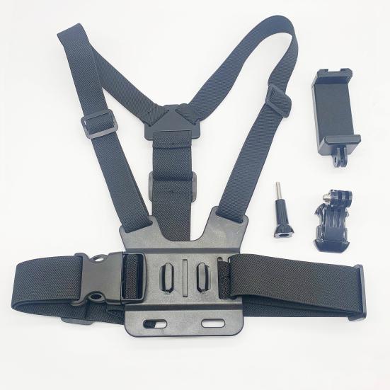 Phone Mount Holder Chest Strap Action Camera Bracket Adjustable Easy To Install 360-Degree Rotation Phone Clip Chest Strap Kit