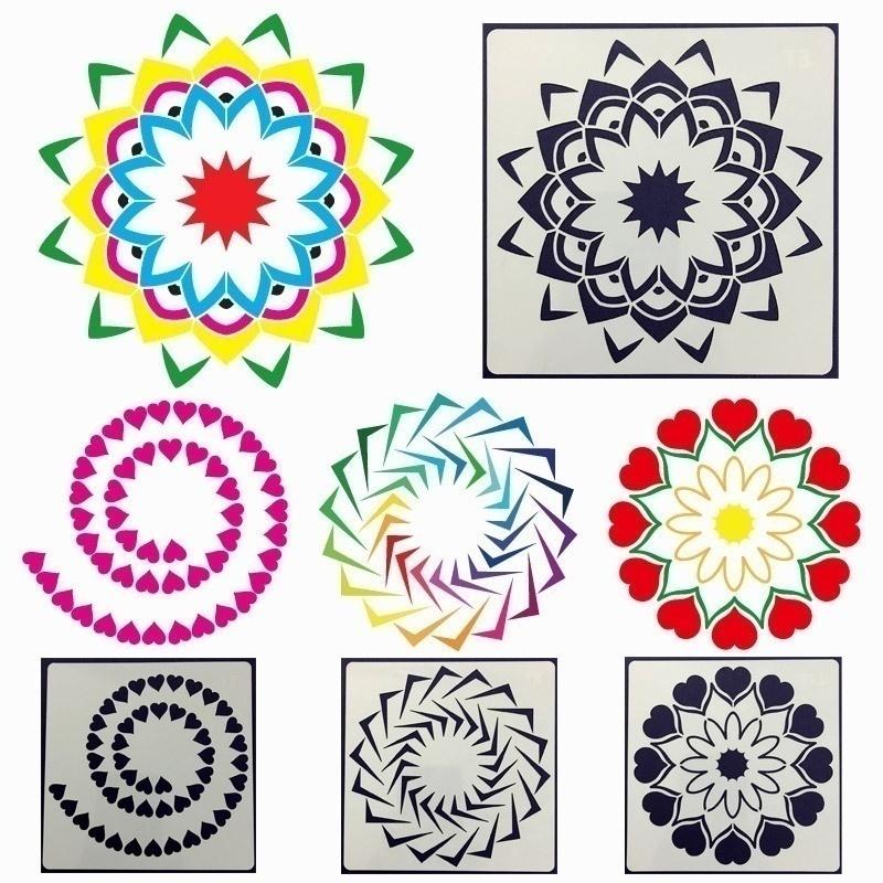 12/24/36/56 шт трафареты с мандалой DIY украшения дома рисунок лазерная резка шаблон настенный трафарет живопись для деревянной плитки ткань