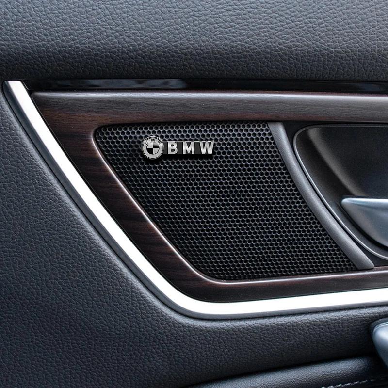 4 шт. Декор для автомобильного аудио 3D Алюминиевый значок Эмблема Наклейки Для BMW X1 X3 X5 X6 X7 1 3 5 6 7 Серии G20 G30 G11 F15 F16 G01 G02 F48