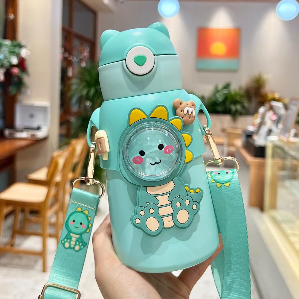 520 мл Детская чашка-термос из нержавеющей стали Детская чашка для горячей воды Портативная бутылка-термос Бутылка-термос с мультяшным рисунком Чашка-термос
