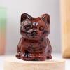 Статуя кота из искусственного кристалла, очаровательный внешний вид, насыщенный цвет, мини-размер, фигурка счастливого кота, украшение для рабочего стола