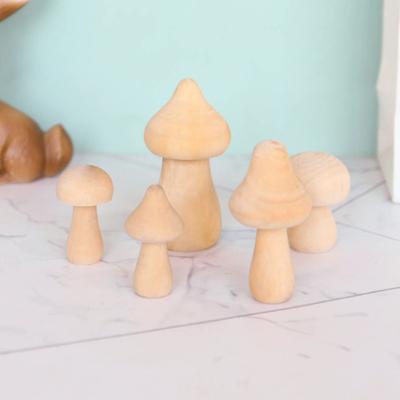 Деревянный гриб DIY Грибной орнамент Незаконченная мини-детская игрушка для дома