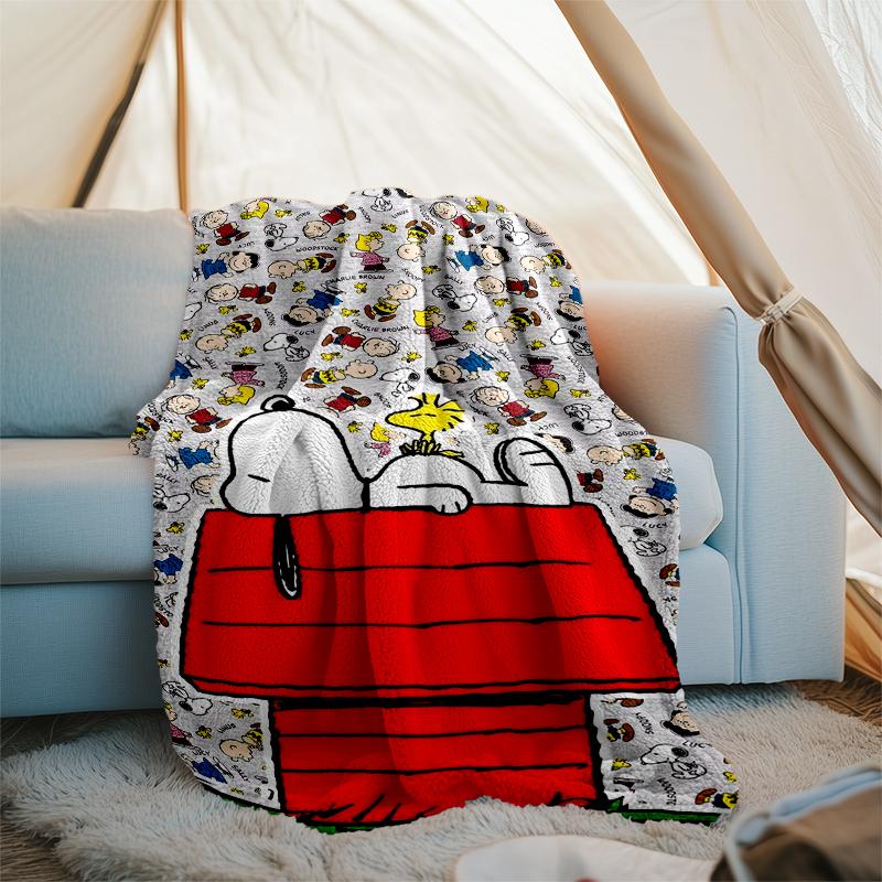 Snoopy's Adventure Print Flannel Blanket, Soft Warm Lightweight Throw Blanket for living Room,Sofa Bed Camping office