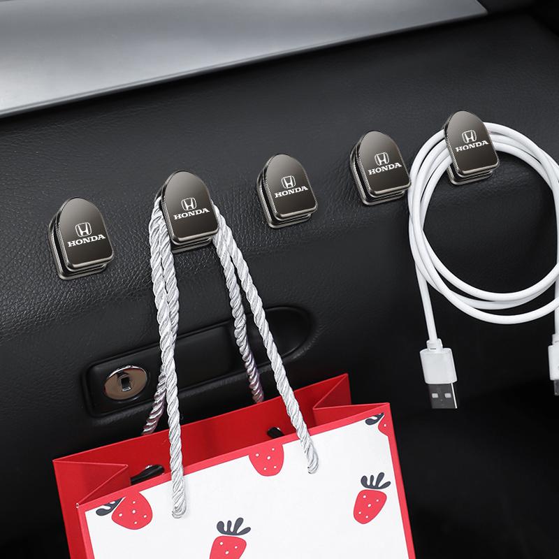 cwcr1 2Pcs Car Mini Metal Storage Hook Auto Accessories For Honda Civic Accord Crosstour Spirior Odyssey Avancier UR-V Sienna Elysion