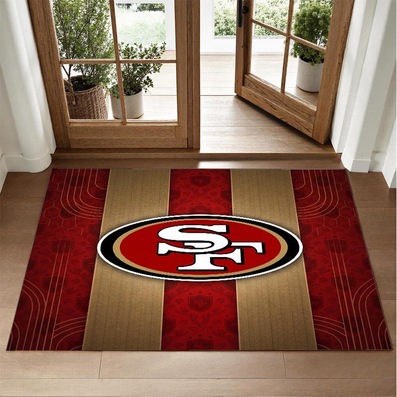 San Francisco 49ers Design Crystal Velvet Rug Soft Decorative Mat for Bedroom Entrance