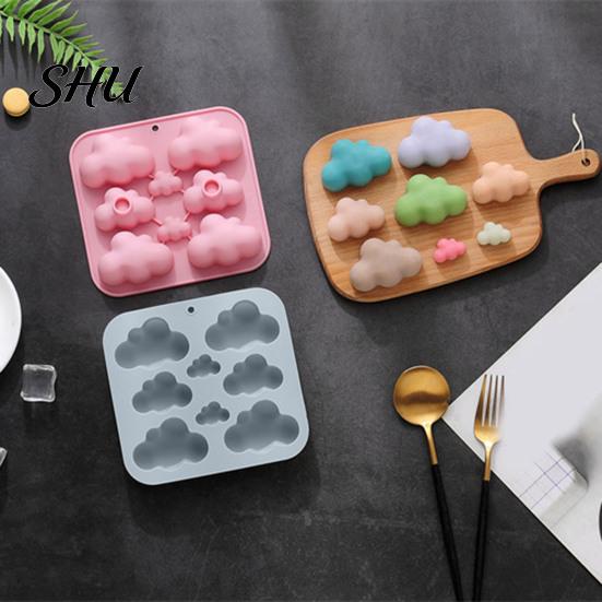 Oven Safe Silicone Mold 8-Cavity Cloud Soap Non-sticky Food Grade DIY Cookie Candle Resin Plaster Chocolate Biscuit Cake Ice Mould Microwave