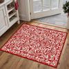 Christmas Large Area Rug Living Room Rug Machine Washable Rugs Low Pile Carpet Indoor Door Mat Red/White Non-Slip Snowflake Rug